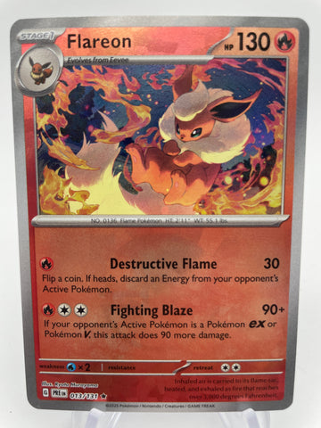 Flareon 013/131 PREen Reverse Holo Pokeball