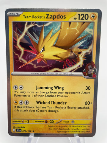 Team Rocket's Zapdos DRIen 070/182 Holo
