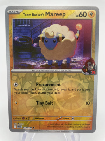 Team Rocket's Mareep DRIen 072/182 Reverse Holo RH