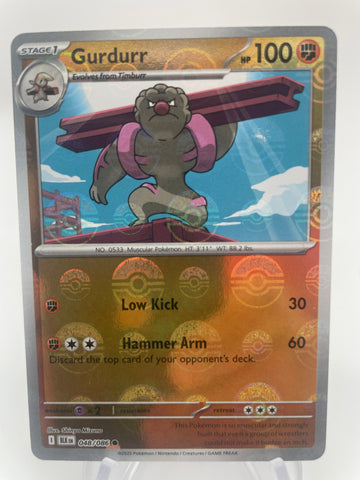 Gurdurr BLKen 048/086 Reverse Holo RH Poke Ball